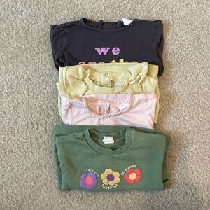 4 Bundle Toddler Girl Long Sleeves and Sweaters